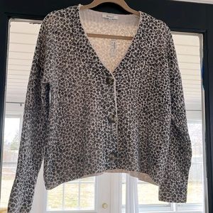Madewell Vintage Ditsy Cameron Ribbed Cardigan Sweater in Coziest Yarn / SMALL